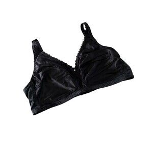 Nearly Me Bra Womens 48DD Black Mastectomy Wire Free Pocketed Style 630